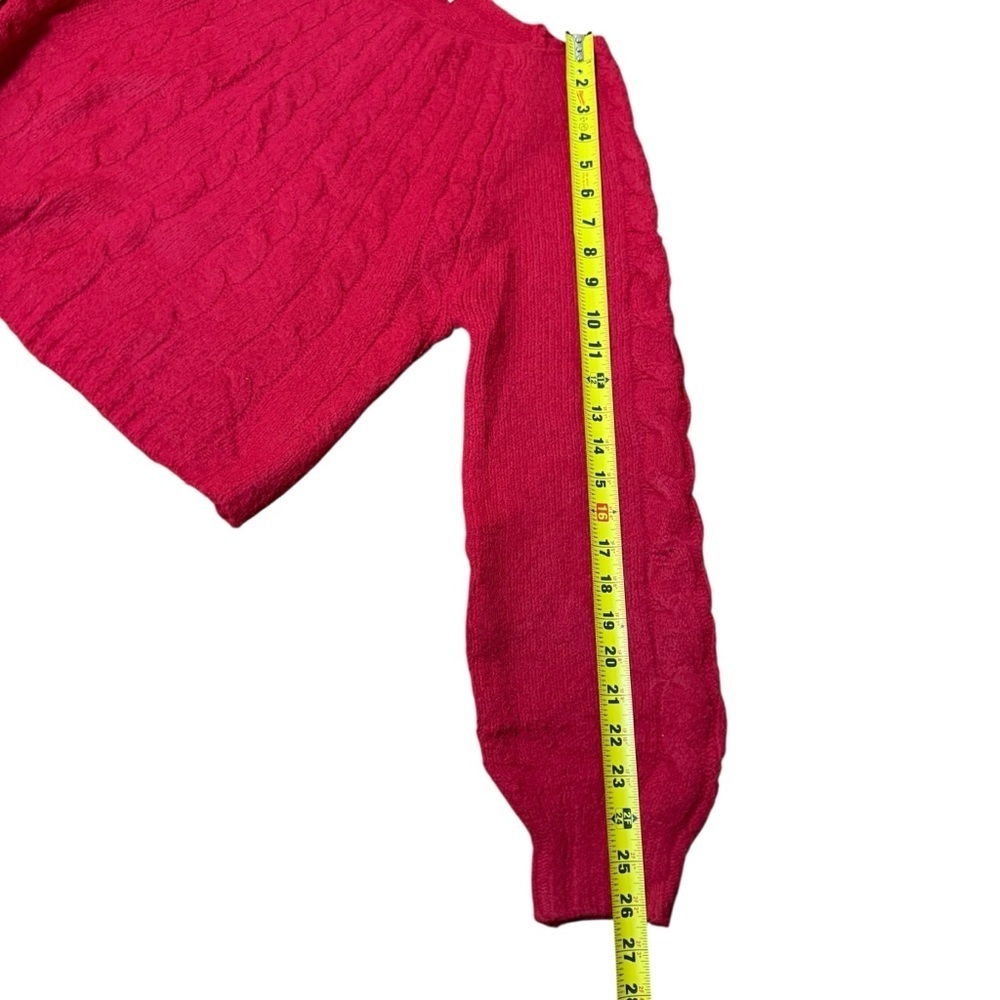 Hollister| Women's Red Comfy Cloud Off-the Shoulder Cable Knit Sweater- Size XS - Picture 9 of 9